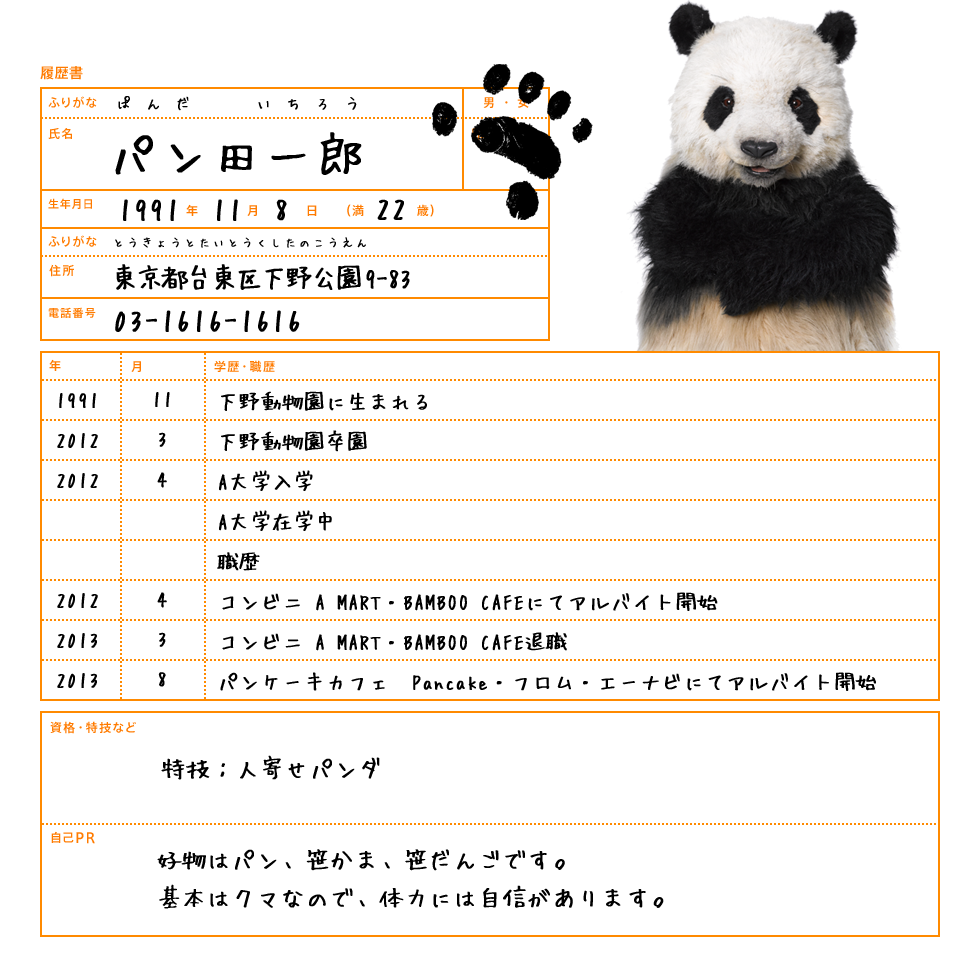 パン田一郎_履歴書
