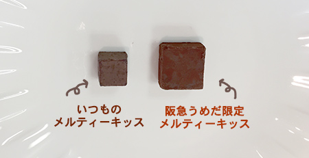 チョコレートの大きさ比較