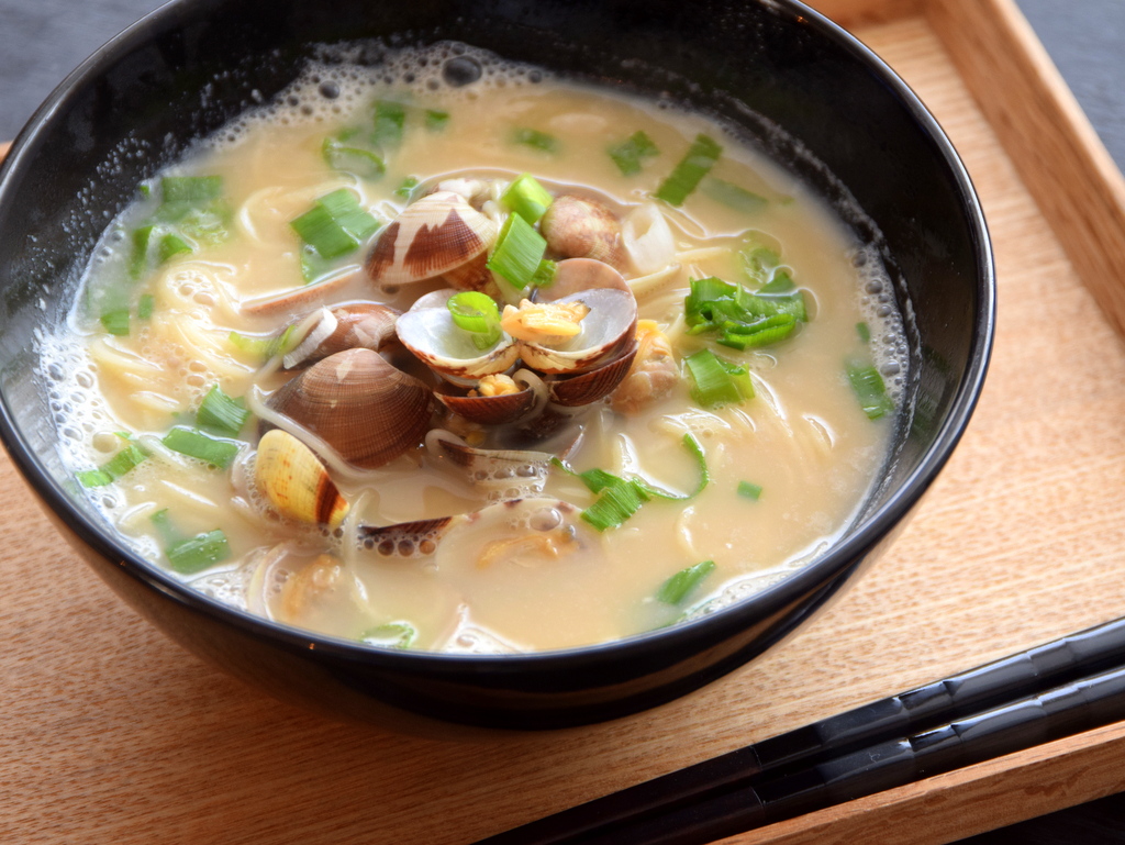 あさりの豆乳にゅうめん完成