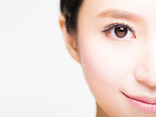 half face of young beautiful woman