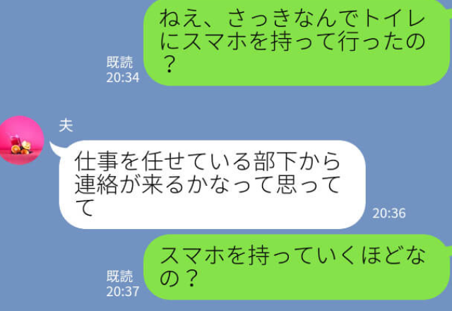 トイレにスマホ。外で電話。【スマホを手放さない】夫…隙をついて“妊娠中の妻”が確認すると⇒浮気かも！要注意なメッセージ
