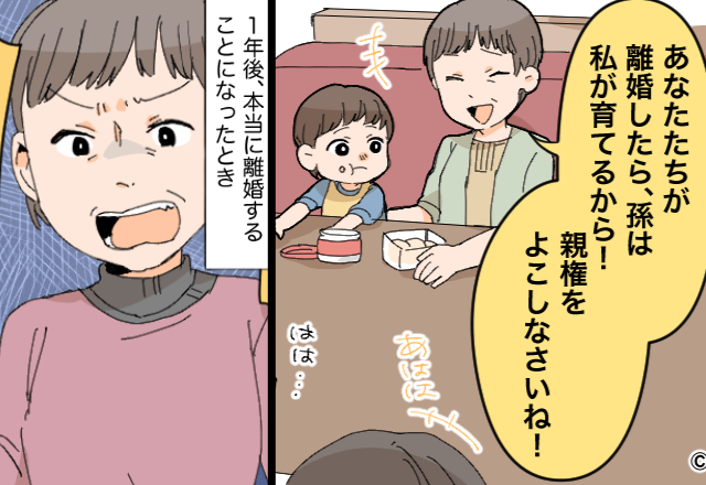 若嫁から＜孫の親権＞が“どうしても欲しい”義母！？…1年後⇒離婚を伝えると、義母が“とある行動”をしだし…『は？』【厄介義母への対応方法】