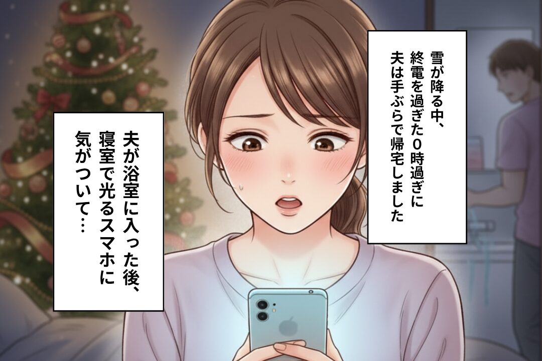 「クリスマスケーキが欲しい」子どもの為、必死で探し回った夫。手ぶらでも感謝した妻だが⇒【1件のメッセージ】で事態が一変！？