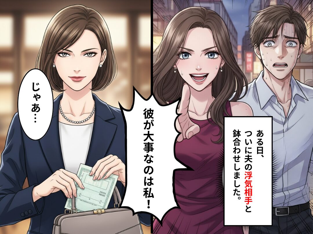 「彼が大事なのは私！」妻と鉢合わせても強気な浮気女。しかし『じゃあ…』妻の“問いかけ”で一瞬で真っ青に！？