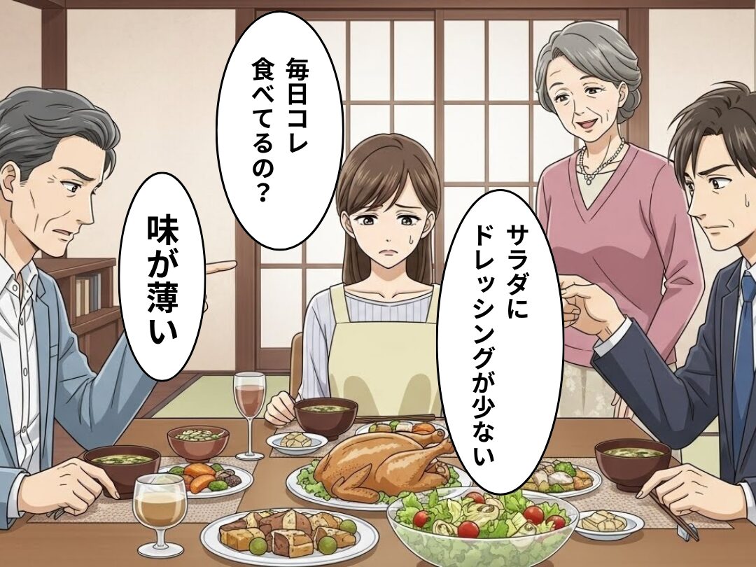 「夫くん、毎日コレ食べてるの？」嫁の料理に文句をつける義両親！しかし⇒「でしたら…」嫁が大胆な【仕返し】を実行！？