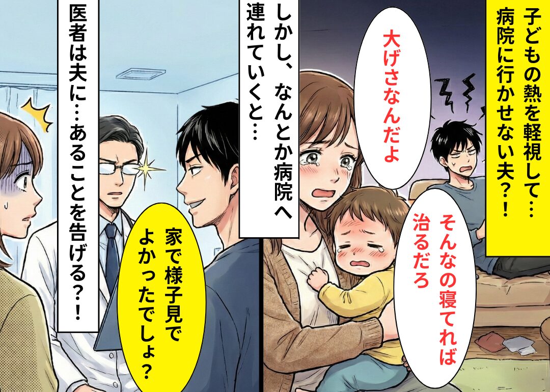 子どもの“高熱”を甘く見た夫。しかしその夜⇒病院で【医師】が告げたことに…言葉を失った話