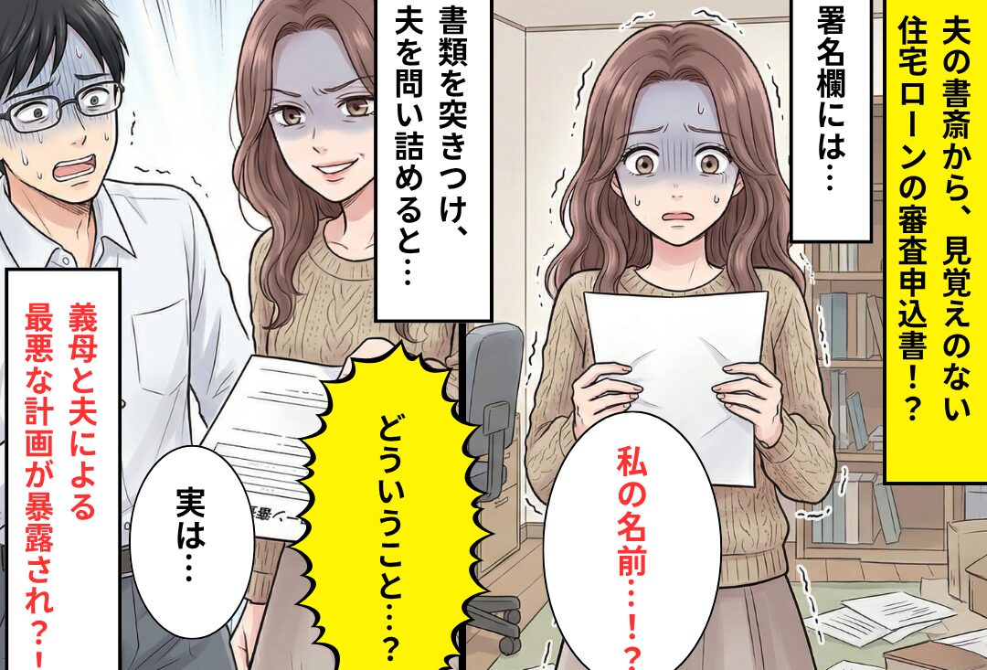 夫の書斎に“見覚えのない1枚の書類”…「署名欄に、私の名前！？」⇒背筋が凍りつくような【事実】に気づいた話