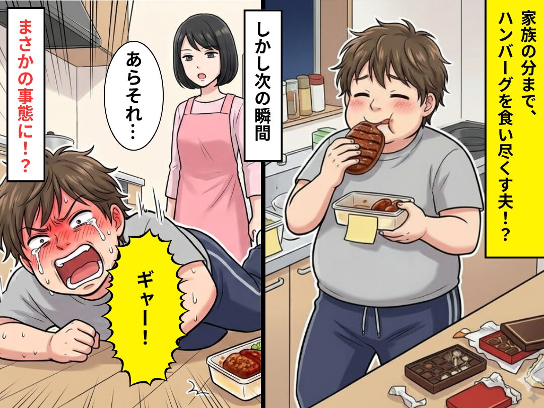 家族の分まで“ハンバーグ”を食い尽くした夫。しかし⇒妻「あらそれ…」明かされた事実に…夫が大絶叫したワケ！？