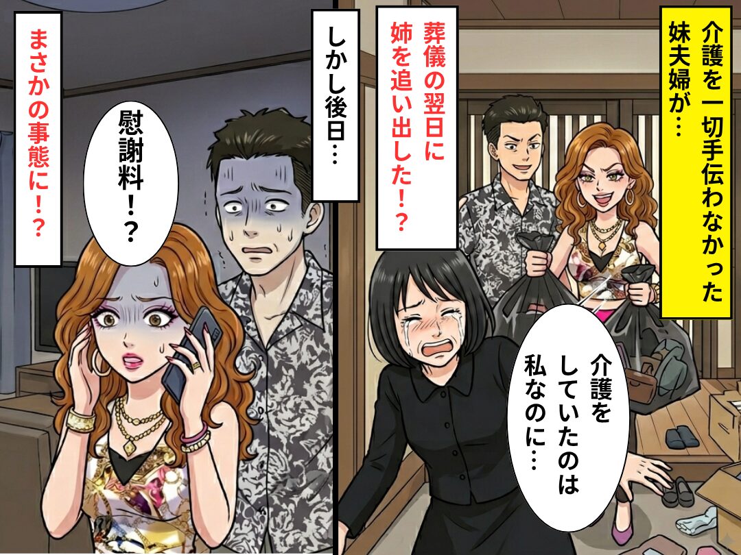 【5年間】父の介護をした姉を“遺産欲しさ”に追い出した妹。だが後日「慰謝料！？」⇒まさかの事態に大慌て！？