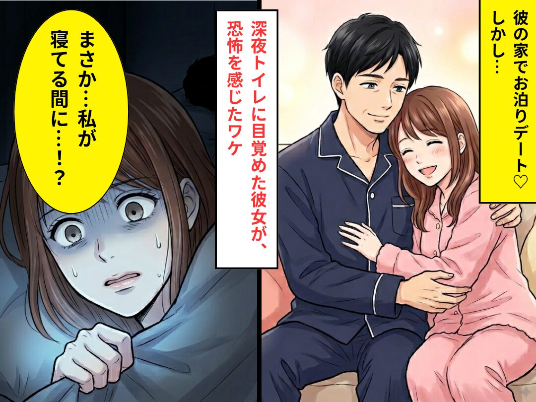 彼の家でお泊りデート♡深夜トイレに目覚めた彼女だが⇒「まさか…私が寝てる間に…！？」恐怖で頭が真っ白になったワケ