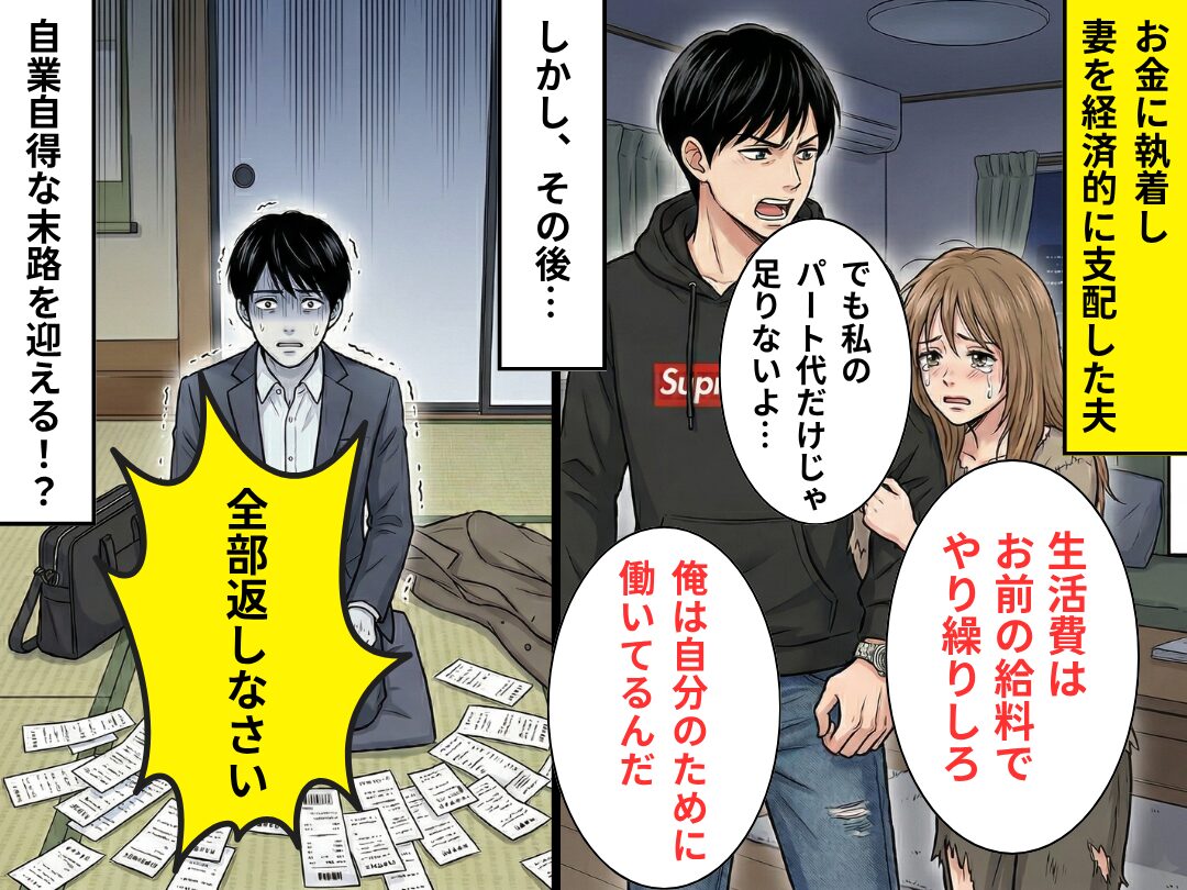 【妻のSOS】を無視し経済的に支配した夫。しかしその結果⇒「全部返しなさい」夫は【自業自得な末路】を迎える！？