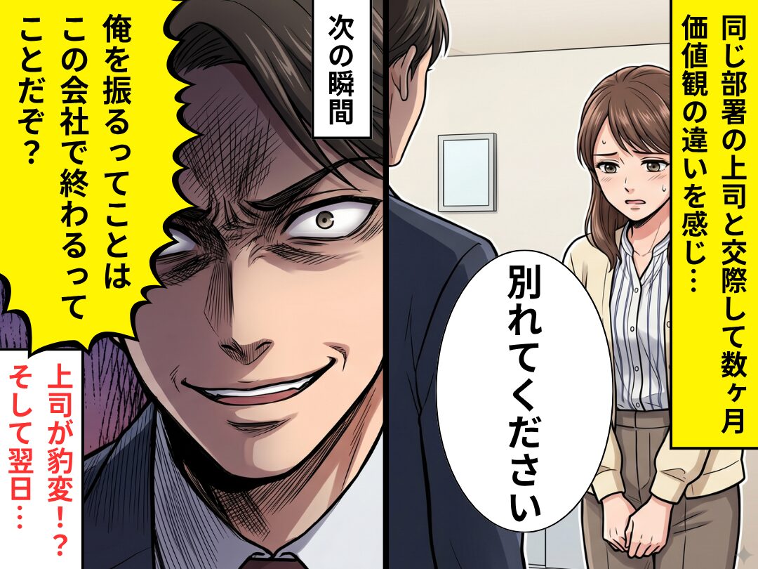 交際中の上司に【別れ】を告げると…態度が豹変！？そして翌日⇒【地獄のような会社生活】がはじまった話。