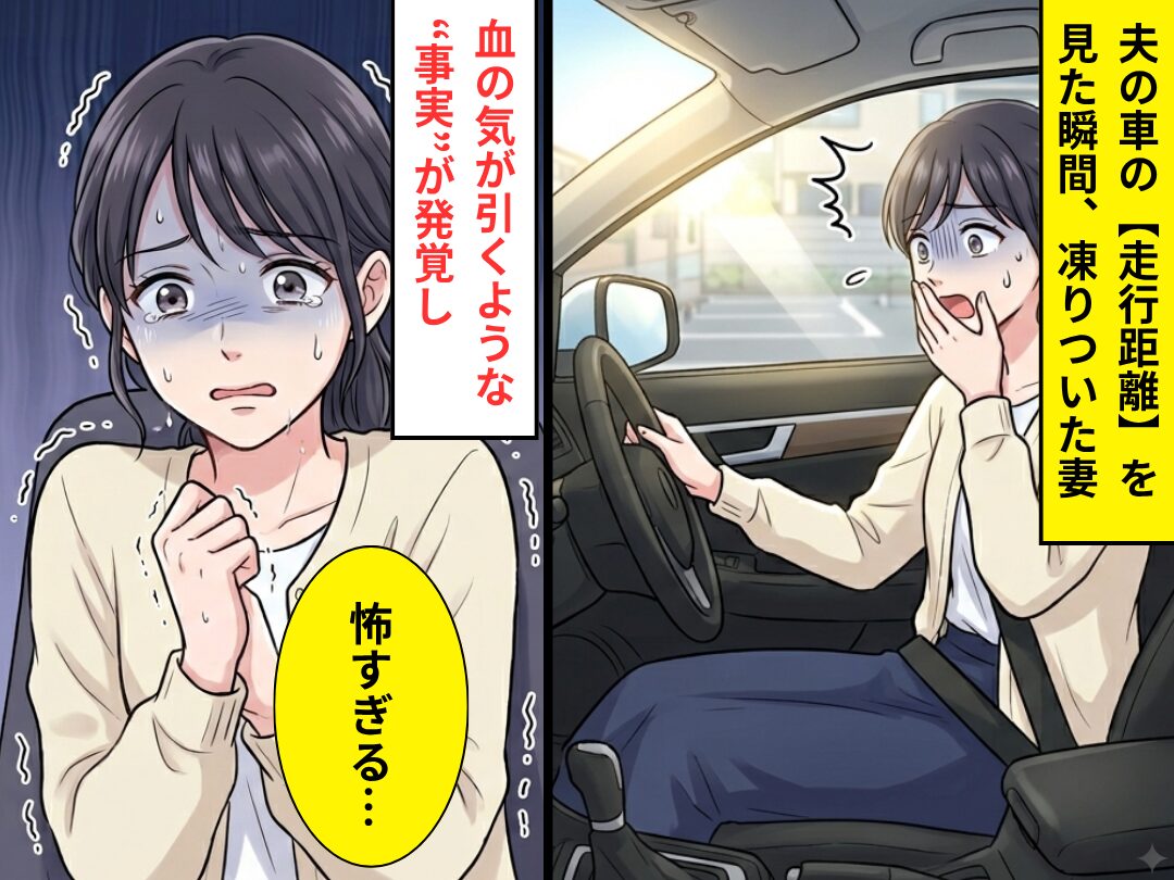 夫の車の【走行距離】を見た瞬間、凍りついた妻⇒「怖すぎる…」血の気が引くような“事実”が発覚した話
