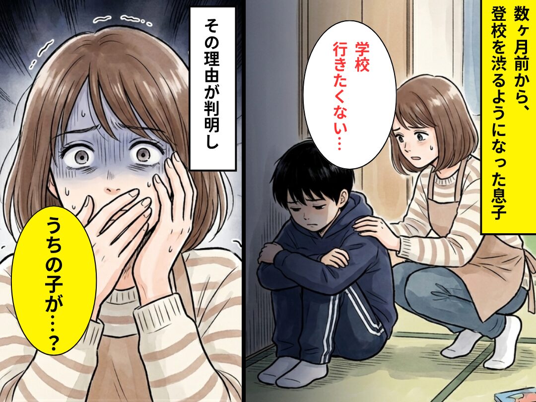 「学校行きたくない…」数ヶ月前から、登校を渋るようになった息子⇒「うちの子が…？」理由を知り、背筋が凍りついた話
