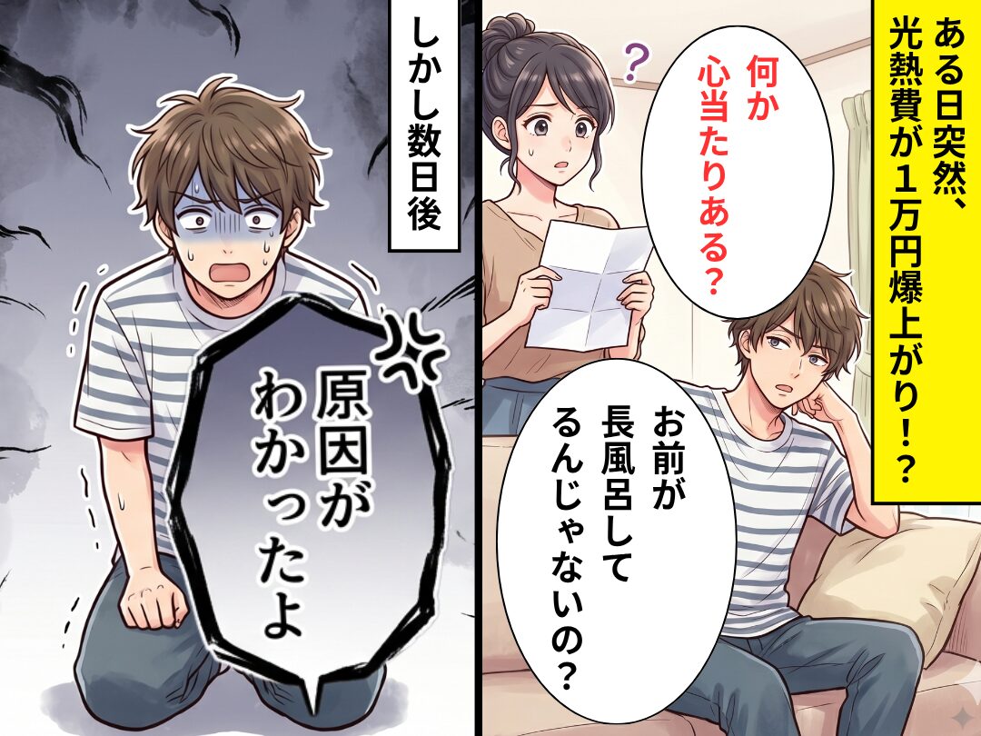 光熱費が“1万円”爆上がり…しかし夫は「お前のせいだろ？」⇒不審に思った妻が【夫の行動】を監視した【結果】