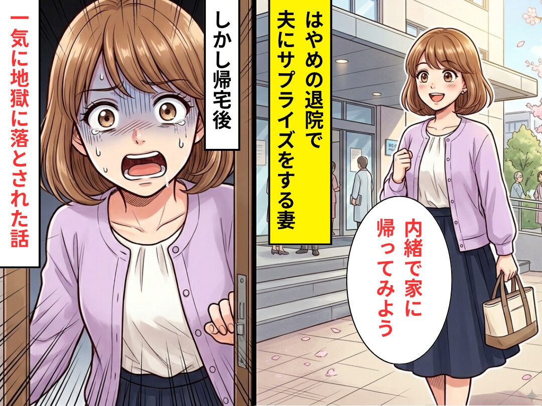 はやめの退院で夫にサプライズ！しかし帰宅後⇒【あるモノ】が目に入り…一気に地獄に落とされた話