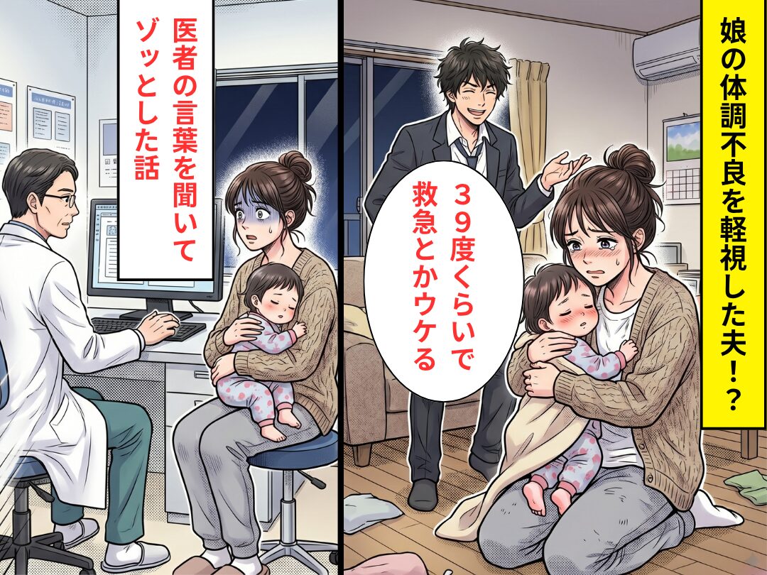 「39度くらいで救急とかウケる」娘の体調不良を軽視した夫。しかし数時間後⇒病院で”ゾッとすること”が告げられた話