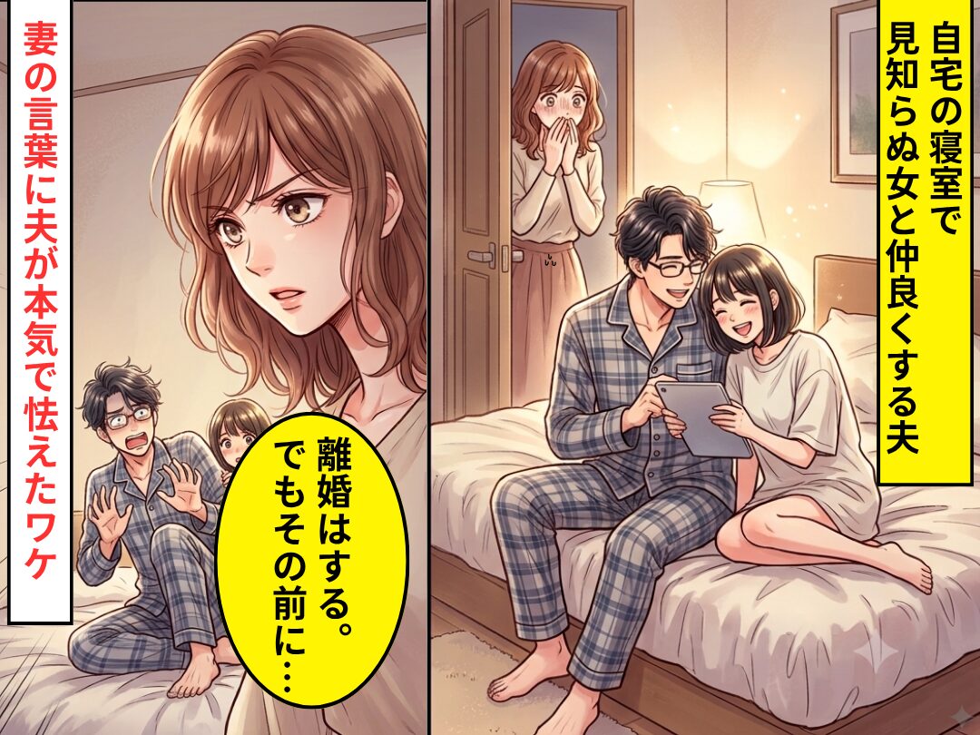 自宅の寝室で女と団らんする夫！？だが直後⇒「離婚はする。でもその前に…」妻の言葉に夫が本気で怯えたワケ