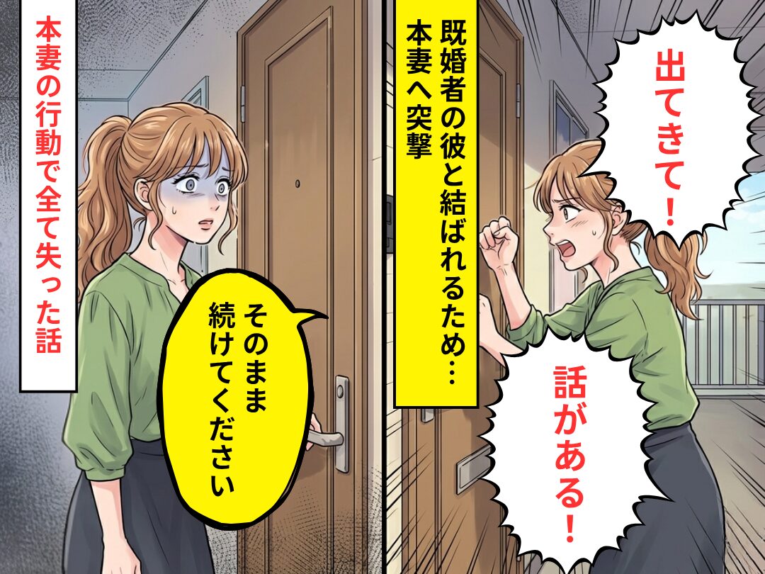 既婚者の彼と結ばれるため…本妻に突撃！？しかし⇒「そのまま続けてください」本妻の行動で”全て”を失うことになった話