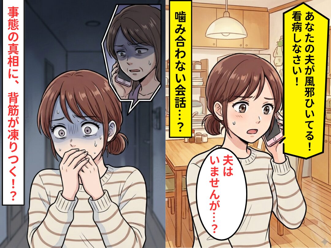 義母「あなたの夫が風邪よ！看病しなさい！」私「夫はいませんが…？」噛み合わない会話⇒事態の真相に、背筋が凍りつく！？
