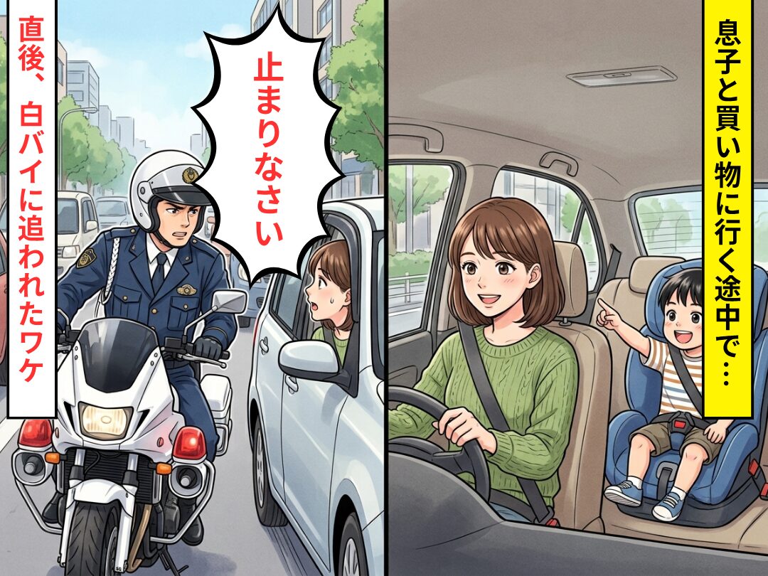 息子と買い物に行く途中で…白バイが「止まりなさい」⇒直後、警官から【言われた言葉】に…「えっ」