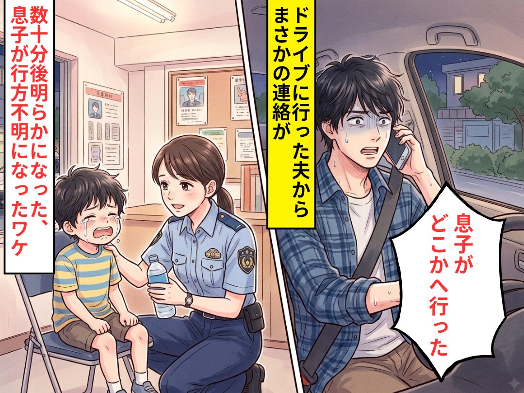 ドライブに行った夫から…「息子がどこかへ行った」まさかの連絡が！？数十分後に判明した…息子が【行方不明】になったワケ