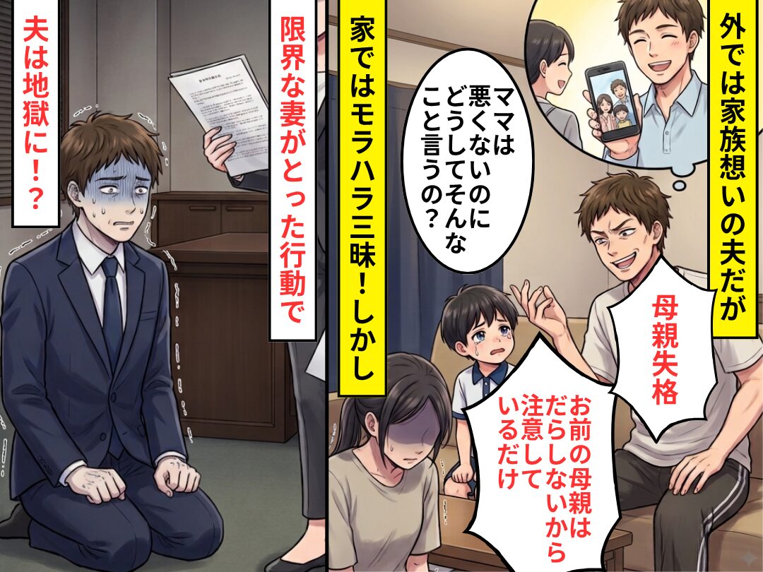 外面のいい夫だが「母親失格」家ではモラハラ三昧！しかし⇒限界な妻が【とった行動】で…夫は地獄に！？