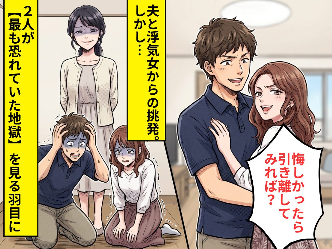 「悔しかったら引き離してみれば？」夫と浮気女からの挑発。しかし⇒2人が【最も恐れていた地獄】を見る羽目に！？