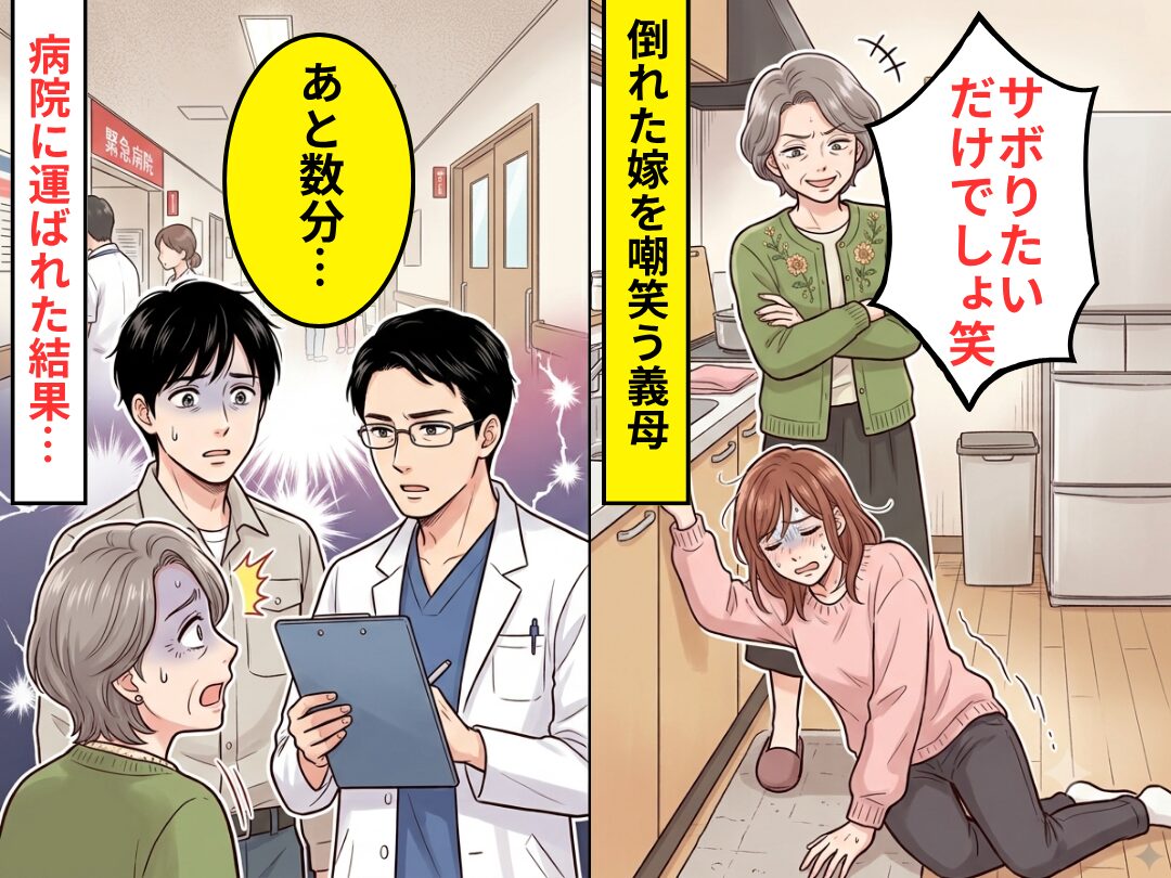 嫁が低血糖で倒れるが…「サボりたいだけでしょ」と嘲笑う義母。だがその後⇒救急隊が駆けつけた結果…「あと数分…」