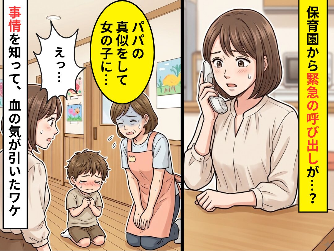 担任の先生「“パパの真似”をして女の子に…」妻「えっ」⇒保育園で突然呼び出されて、血の気が引いたワケ