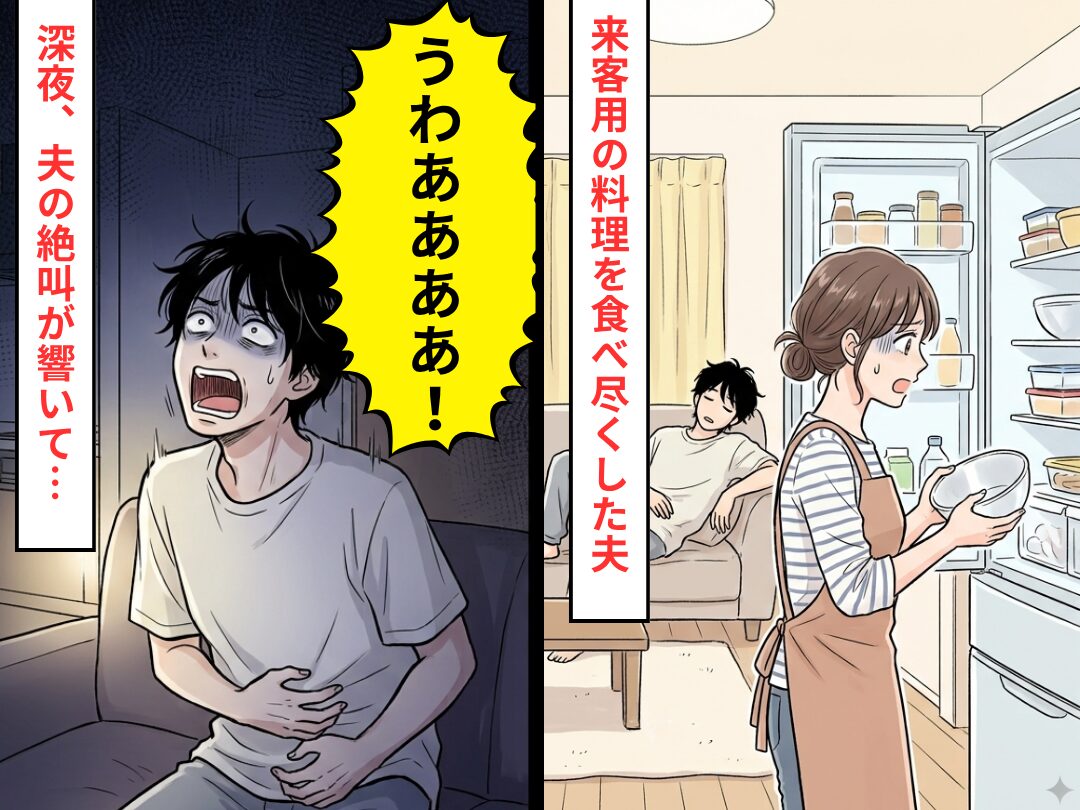 来客用のメイン料理を…”前日に”食い尽くした夫。しかし翌日⇒夫「うわあああ！」深夜に絶叫が響くことになった話