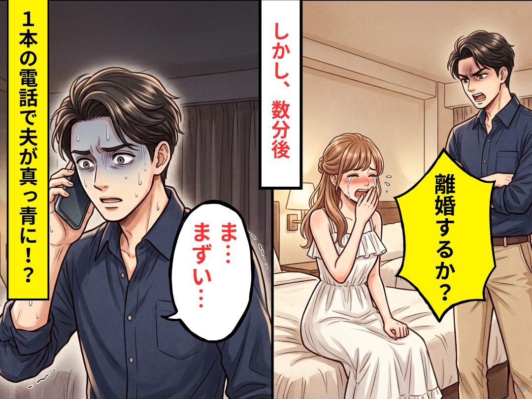 「離婚するか？」新婚旅行2日目に妻を泣かせる夫！？しかし10分後⇒“1本の電話”に出た瞬間、夫「ま…まずい…」