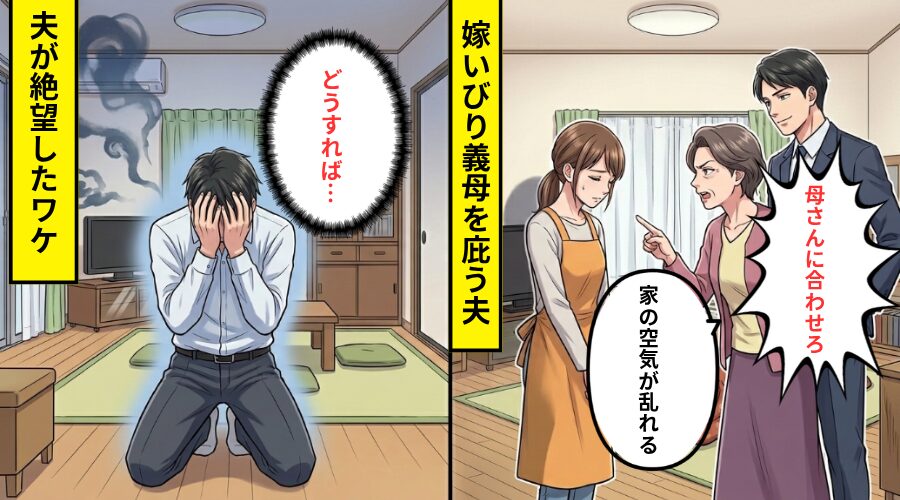 義家族と同居すると”小言ばかり”で…夫「母さんに合わせて」味方もゼロ！？しかし数日後⇒「どうすれば…」夫が絶望したワケ