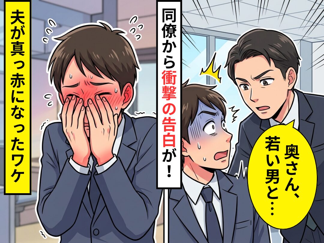 「奥さん、若い男と…」同僚から衝撃の告白が！？だが妻を問い詰めた結果⇒夫が真っ赤になったワケ