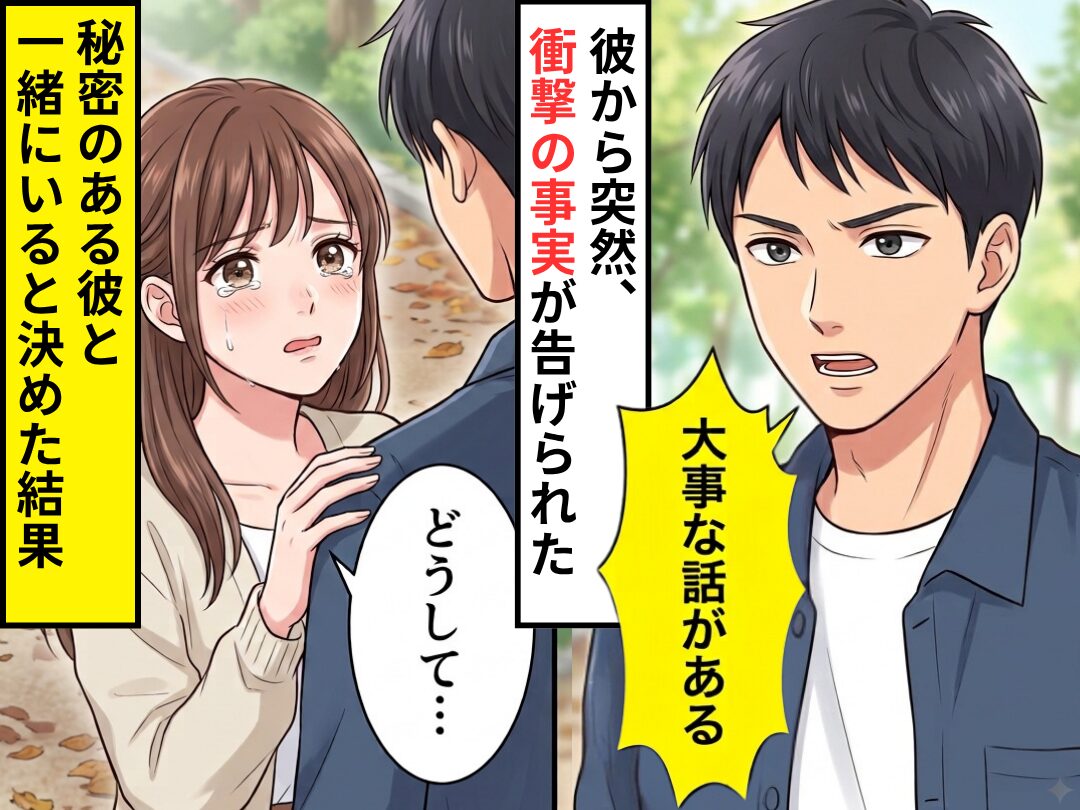 彼から突然…「大事な話がある」衝撃の事実が告げられた。しかし⇒「どうして…」秘密を知っても一緒にいることを選んだ結果