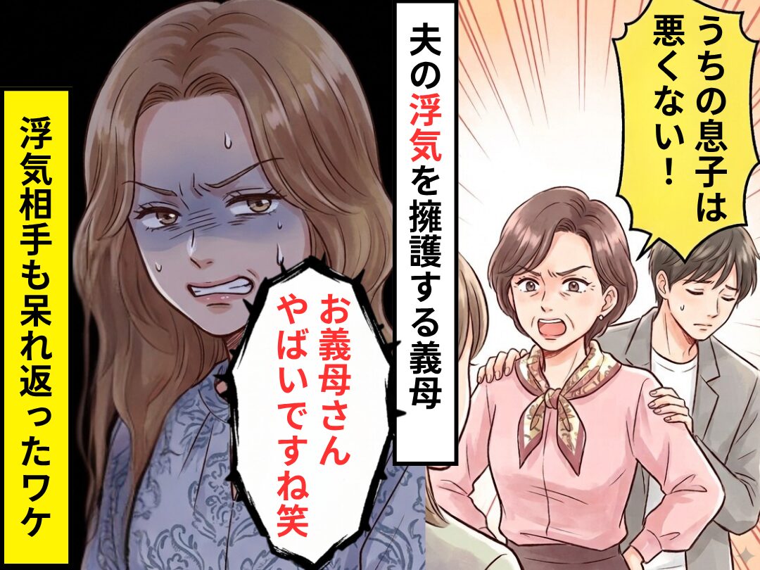 夫の浮気に対し…それを擁護した義母。だが翌日⇒「お義母さんやばいですね」浮気女も呆れ返ったワケ