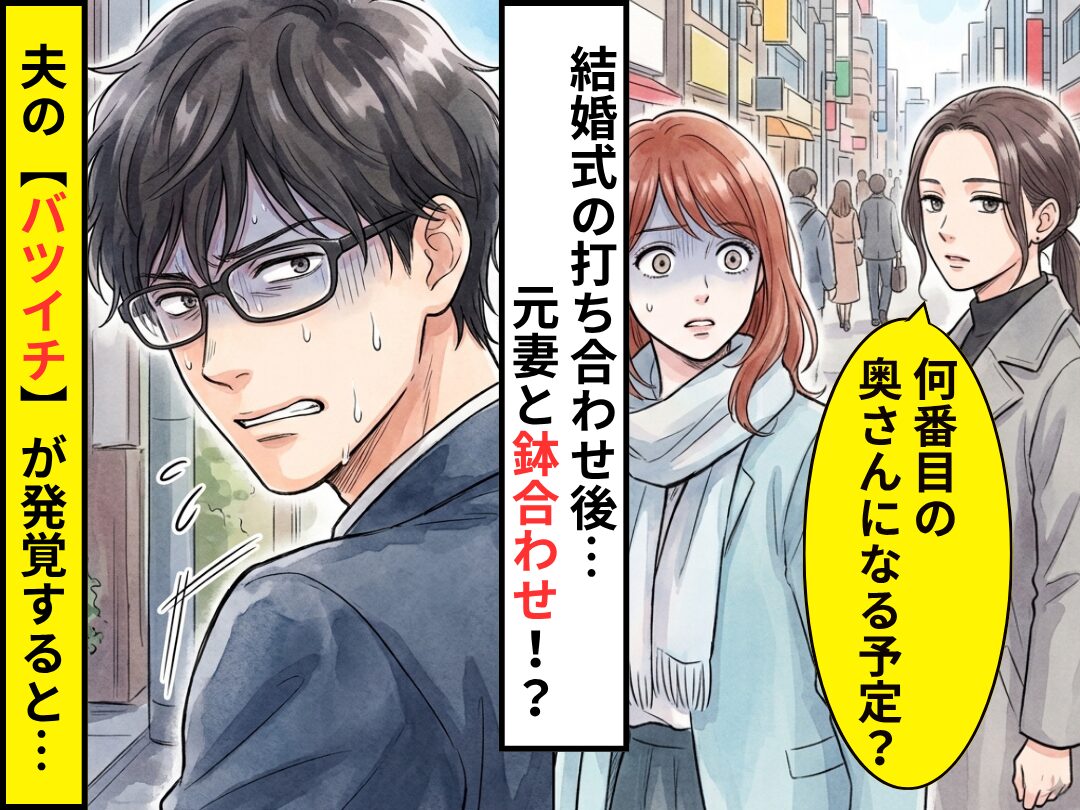 結婚式の打ち合わせを終えた帰り道…「“何番目の奥さん”になる予定？」元妻と鉢合わせ！？⇒夫の【バツイチ】が発覚した話