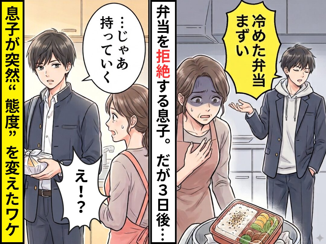 「冷めた弁当まずい」未開封のまま捨てられていた弁当。しかし3日後⇒「…じゃあ持っていく」高校生の息子が態度を変えた話