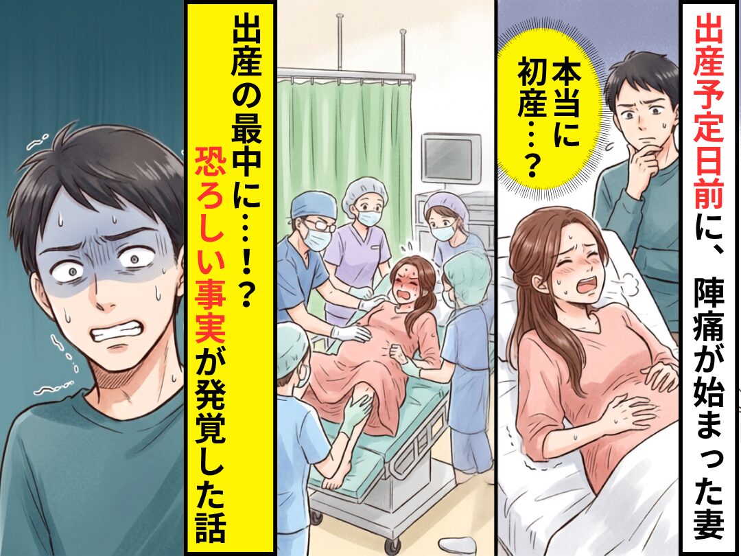 出産予定日前に、陣痛が始まった妻を見て「本当に初産…？」⇒出産の最中に…！？恐ろしい事実が発覚した話