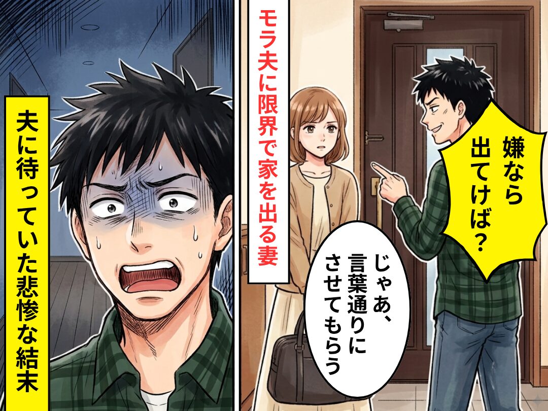 モラ夫に耐えれず…夫「嫌なら出てけば？」妻「じゃあ、言葉通りにさせてもらう」⇒妻に出て行かれた夫の【悲惨】な結末