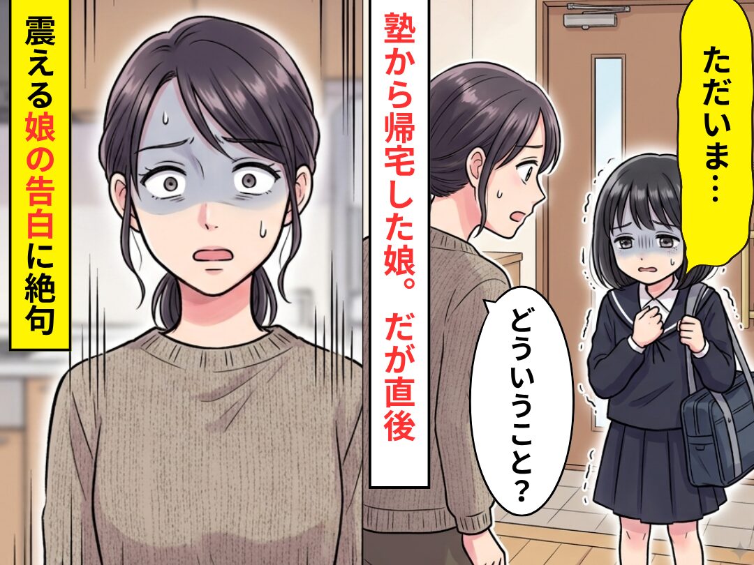 「ただいま…」塾から帰宅した娘。だが直後「どういうこと…？」青ざめて震える“娘の告白”に母親がフリーズ！？
