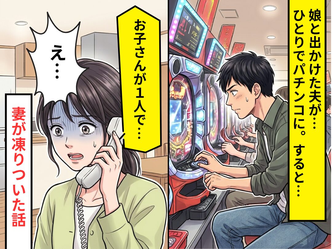 娘と出かけた夫が…ひとりでパチンコに！？すると⇒警備員「お子さんが1人で…」1本の電話に妻が凍りついた話