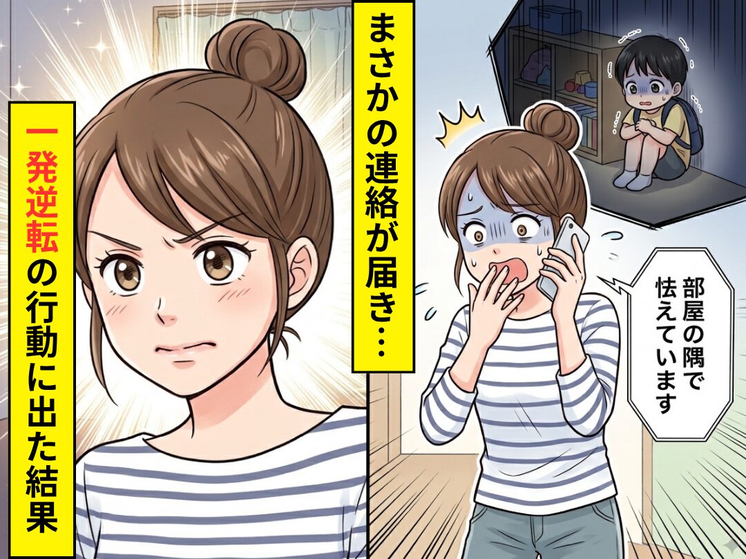 息子が保育園に行くも…「部屋の隅で怯えている」緊急の連絡が！？しかし⇒妻が【一発逆転】の行動に出た結果