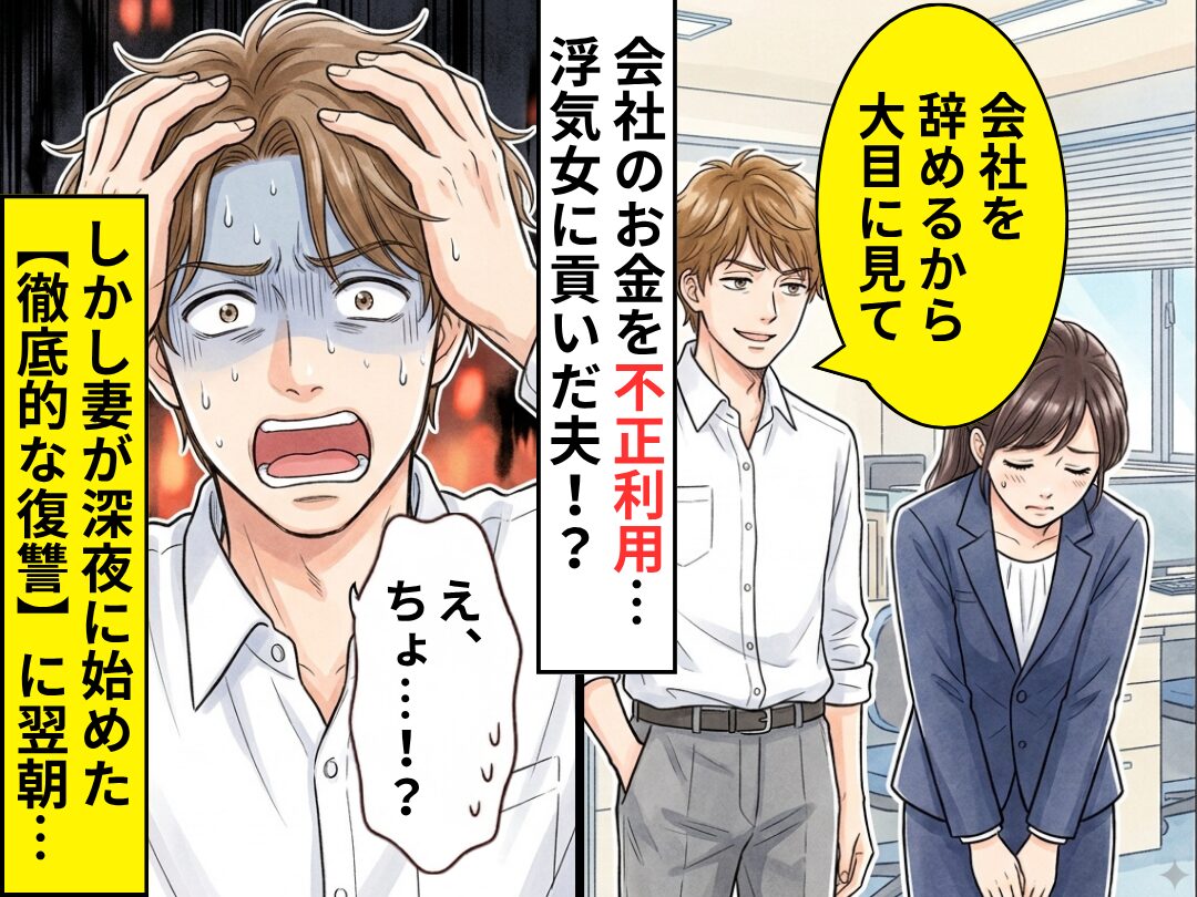 会社のお金を不正利用…浮気女に貢いだ夫！？しかし妻が深夜に始めた“徹底的な復讐”に⇒翌朝夫は「え、ちょ…！？」