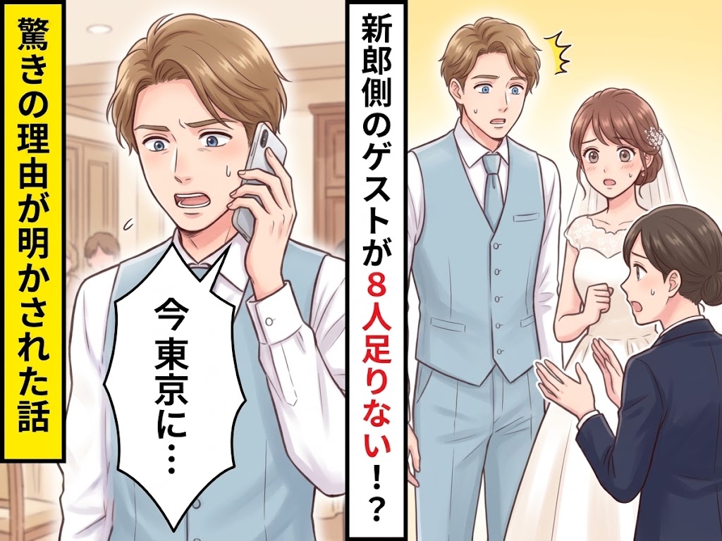 結婚式開始直前…新郎の友人が【8人】足りない！？だが⇒「今東京に…」衝撃の理由が明かされた話