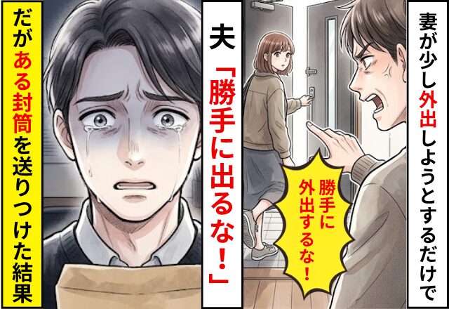 少し外出しようとすると…夫「勝手に出るな！」行動を規制された！？だが⇒【1つの封筒】を送りつけた結果