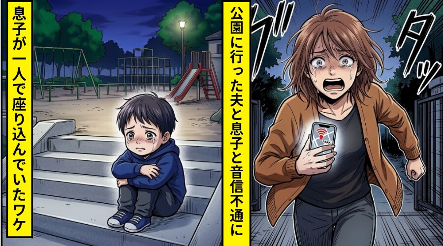 息子を公園に連れて行った夫が…音信不通に！？GPSを追ってみると⇒息子が1人で座り込んでいたワケ