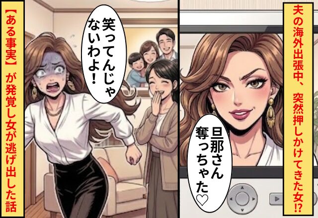 夫の海外出張中に…「夫奪っちゃった」突然押しかけてきた女！？しかし直後⇒ある【事実】が発覚しその女が逃げ出した話
