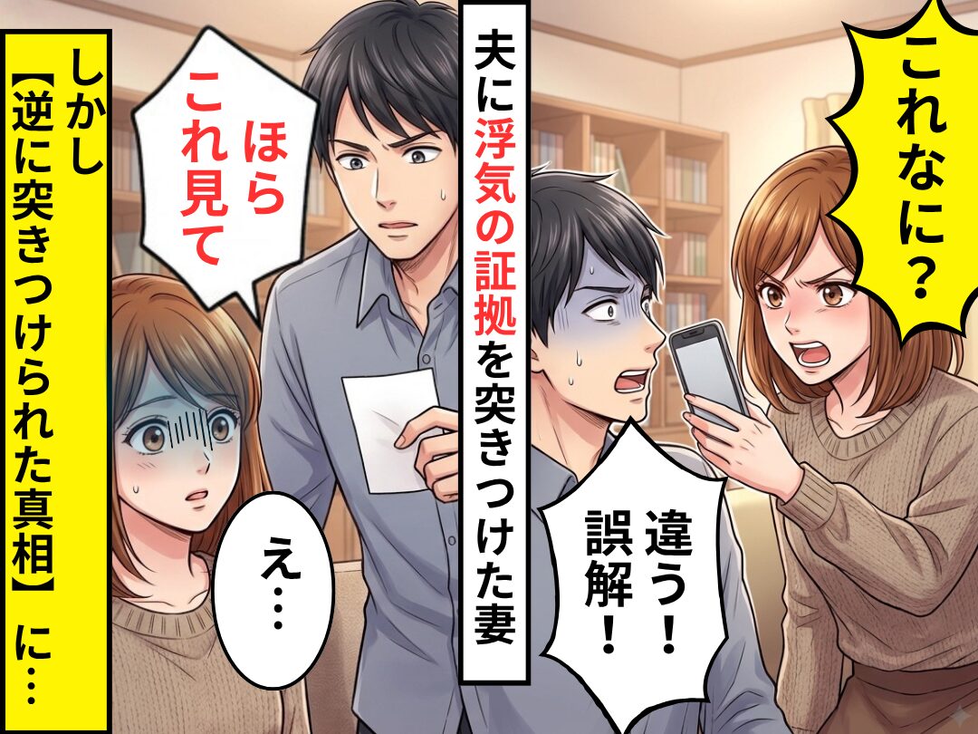 夫に“浮気の証拠”を突きつけた妻。しかし⇒夫「違う！誤解！」逆に突きつけられた真相に「え…」妻が崩れ落ちたワケ