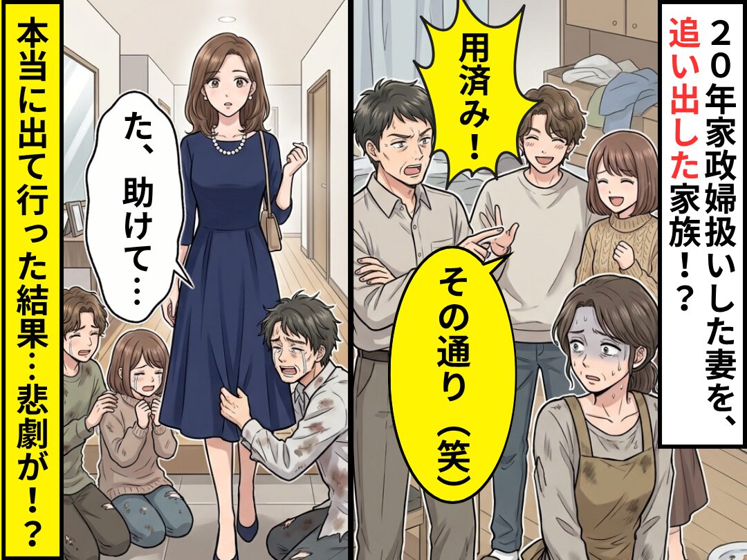 20年家政婦扱いした妻を…夫「用済み！」子ども「その通り（笑）」⇒追い出したら…絶望したのは“夫と子ども”だったワケ